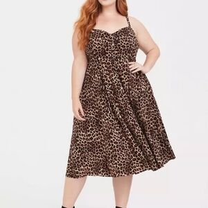 Torrid Cheetah Print Challis Maxi Dress Size 2